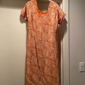 Vintage Orange Floral Dress